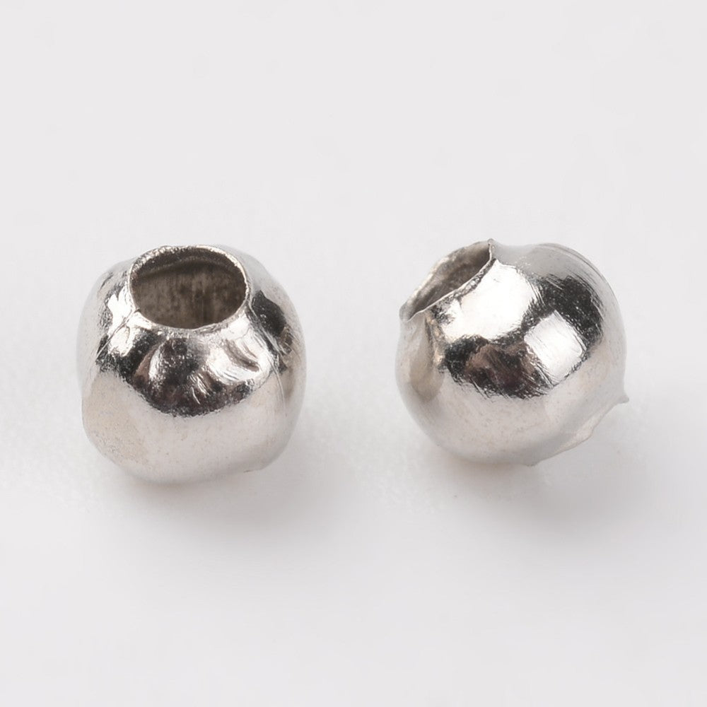 Platinum Colour Round Spacer Beads – 3mm – 40g | The Pink Bead Shop Canada