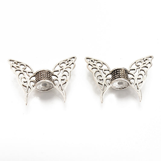 Tibetan Style Butterfly Wing Spacer Bead – Antique Silver 35×47×13mm (Single Piece) The Pink Bead Shop