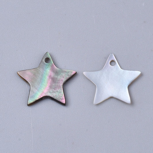 Black Lip Shell Star Charms 13–14mm – Natural Shell Pendants 2 Pack | The Pink Bead Shop Canada