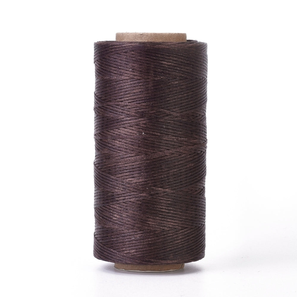 0.8mm Flat Waxed Polyester Cord – Coconut Brown – 260 Metre Roll | The Pink Bead Shop Canada