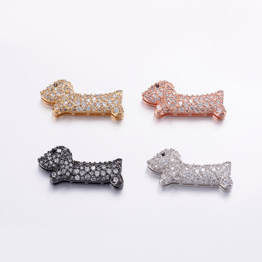 Micro Pave Cubic Zirconia Dachshund Connector Asst Color – The Pink Bead Shop
