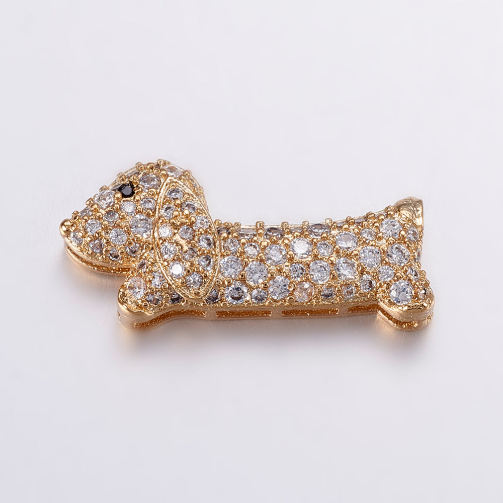 Micro Pave Cubic Zirconia Dachshund Connector Asst Color – The Pink Bead Shop