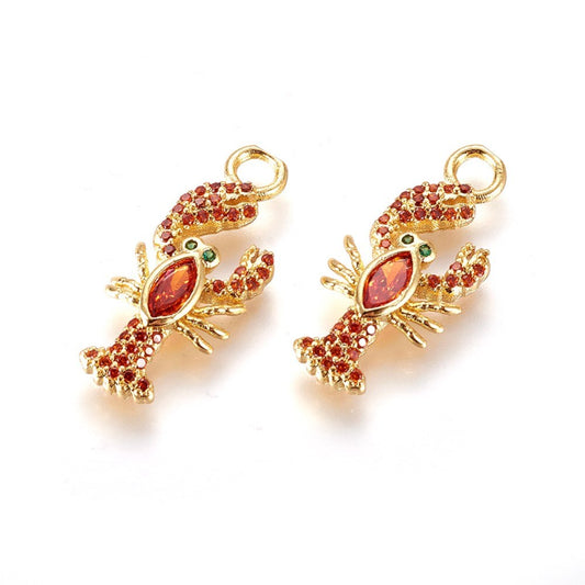 Pavé Cubic Zirconia Lobster Charms The Pink Bead Shop
