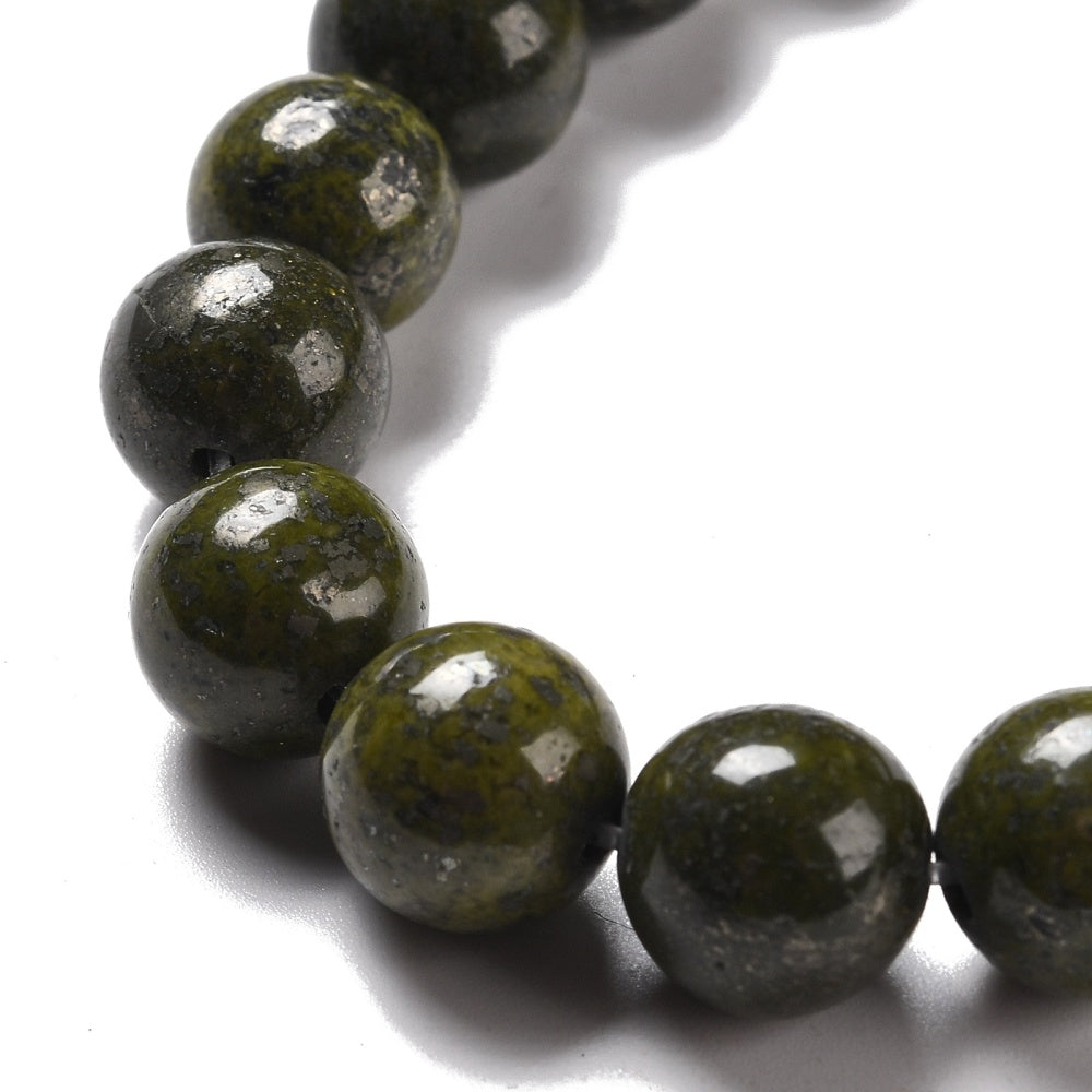 Natural Epidote Beads Strands, Round, 8MM