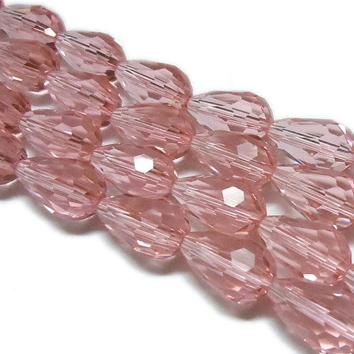 Glass Beads Strands, Faceted, Size: about 8mm wide, 12mm long, hole: 1mm