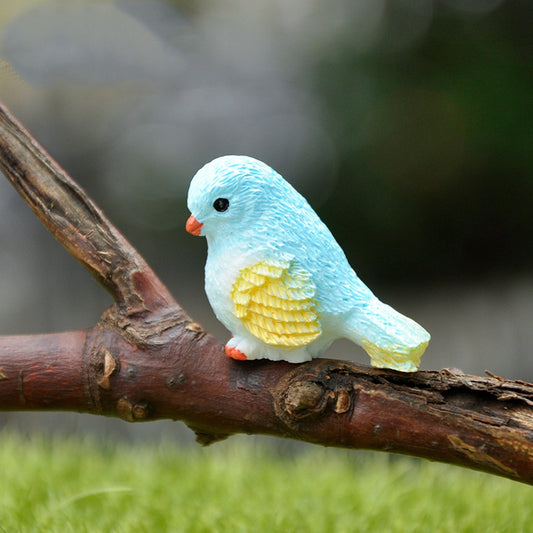 Mini Resin Birds, Figurine, Fairy Garden Decorations, Light Sky Blue