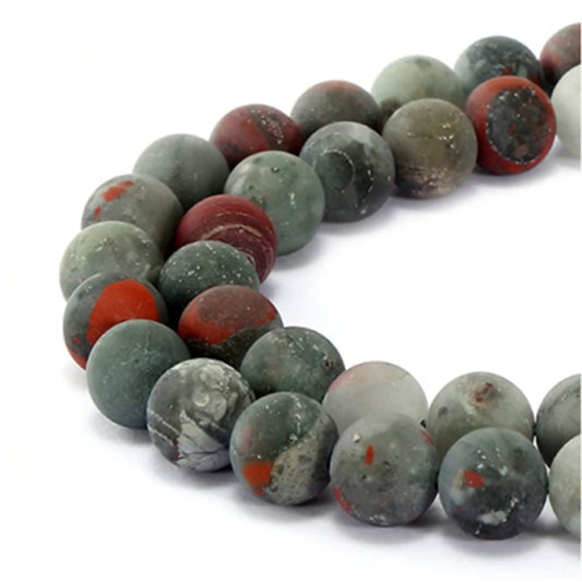 Bloodstone Heliotrope Frosted 8mm Bead Strands