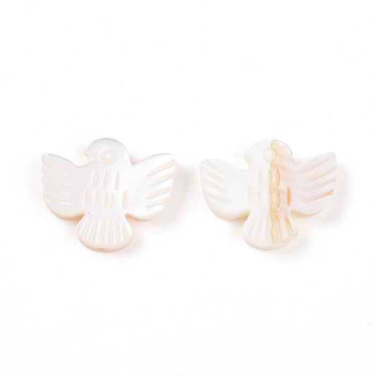 Freshwater Shell Carved Eagle Beads 3PK