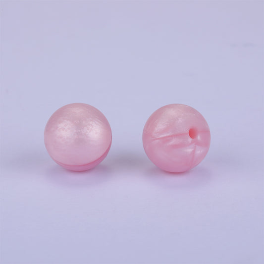 Pearl Pink Silicone Beads 15mm