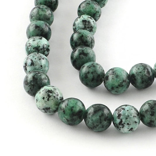 Sesame Jasper Dark Sea Green Bead Strands Round 8mm