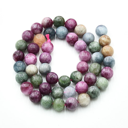 Mixed Color Dyed Quartz 8mm Round Beads – 15" Strand | The Pink Bead Shop
