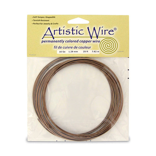16 GUAGE ANTIQUE BRASS COLOR CRAFT WIRE 25 FEET