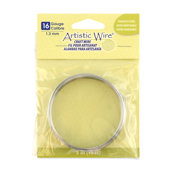 Artistic Wire 16 Gauge Stainless Steel Craft Wire – 10ft Coil | The Pink Bead Shop Canada