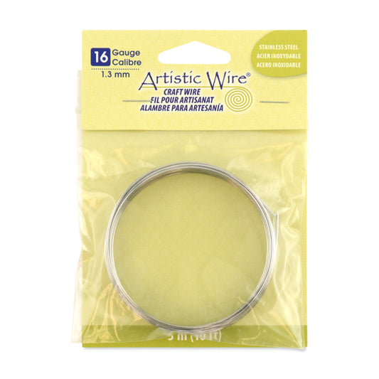 Artistic Wire 16 Gauge Stainless Steel Craft Wire – 10ft Coil | The Pink Bead Shop Canada