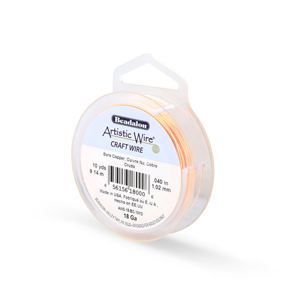 Artistic Wire 18 Gauge Bare Copper Craft Wire – 10 Yards | Jewelry Making & Wire Wrapping | The Pink Bead Shop Canada