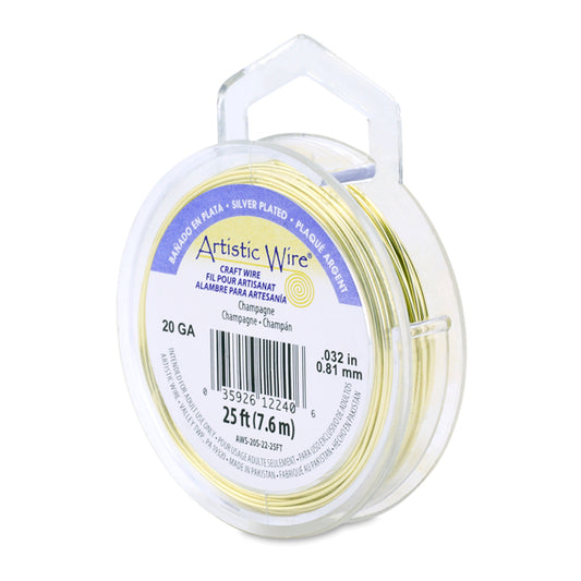 Artistic Wire – Silver Plated Tarnish Resistant Colored Copper Craft Wire Champagne Asst Guages | 10 yd (9.1 m) | The Pink Bead Shop Canada