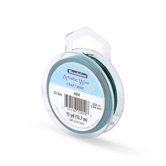 Artistic Wire – Tarnish Resistant Colored Copper Craft Wire Aqua Asst Guages | 15 yd (13.7 m) | The Pink Bead Shop Canada