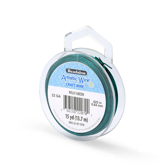 Artistic Wire – Tarnish Resistant Colored Copper Craft Wire Kelly Green Asst Guages | 15 yd (13.7 m) | The Pink Bead Shop Canada