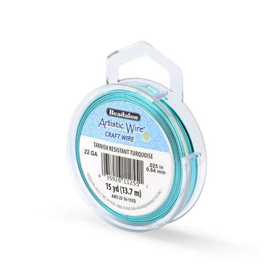 Artistic Wire – Tarnish Resistant Colored Copper Craft Wire Tarnish resistant Turquoise Asst Guages| 15 yd (13.7 m) | The Pink Bead Shop Canada