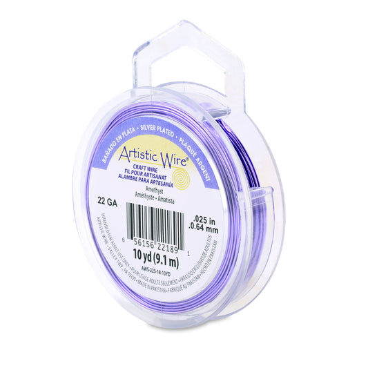 Artistic Wire – Silver Plated Tarnish Resistant Colored Copper Craft Wire Amethyst Asst Guages| 10 yd (9.1 m) | The Pink Bead Shop Canada
