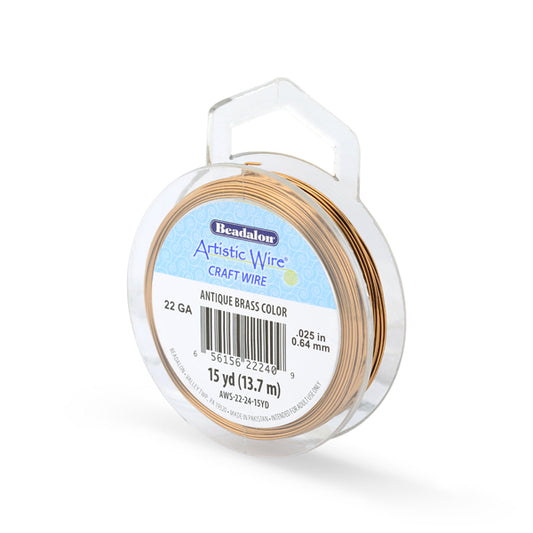 Artistic Wire – Tarnish Resistant Colored Copper Craft Wire Antique Brass Asst Guages | 15 yd (13.7 m) | The Pink Bead Shop Canada