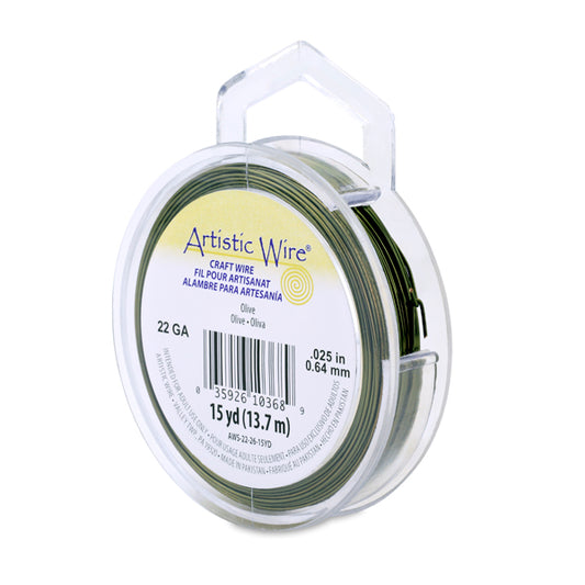 Artistic Wire – Tarnish Resistant Colored Copper Craft Wire Olive Asst Guages | 15 yd (13.7 m) | The Pink Bead Shop Canada