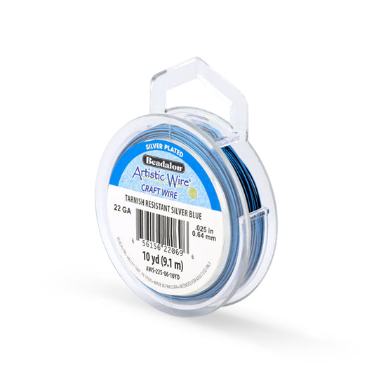Artistic Wire – Silver Plated Tarnish Resistant Colored Copper Craft Wire Silver Blue Asst Guages | 10 yd (9.1 m) | The Pink Bead Shop Canada