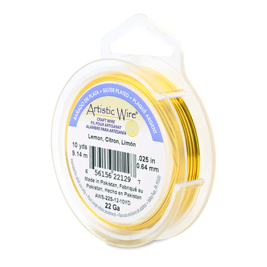 Artistic Wire – Silver Plated Tarnish Resistant Colored Copper Craft Wire Lemon Asst Guages| 10 yd (9.1 m) | The Pink Bead Shop Canada