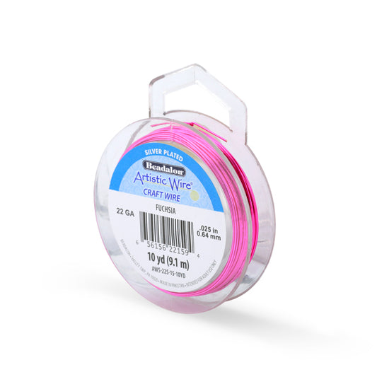Artistic Wire – Silver Plated Tarnish Resistant Colored Copper Craft Wire Fuchsia Asst Guages| 10 yd (9.1 m) | The Pink Bead Shop Canada