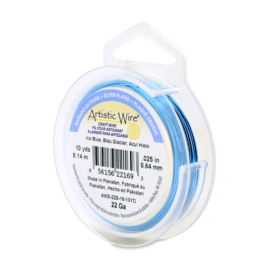 Artistic Wire – Silver Plated Tarnish Resistant Colored Copper Craft Wire Ice Blue Asst Guages | 10 yd (9.1 m) | The Pink Bead Shop Canada