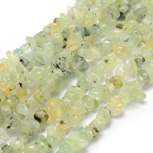 Natural Prehnite Beads Strands, Chip, Size: about 5~8mm