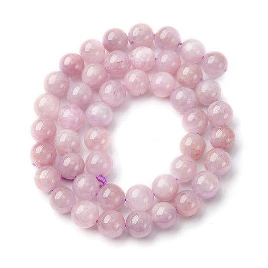 Kunzite Beads  Natural Round 8mm (46–49pcs/Strand) The Pink Bead Shop