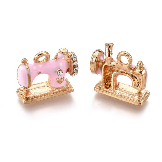 Sewing Machine Enamel Alloy Pendants Asst Colors