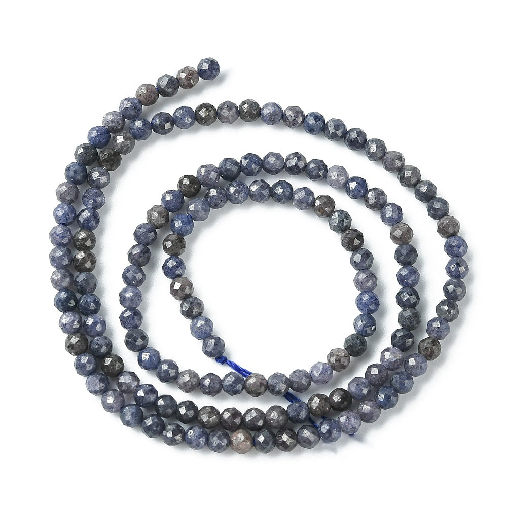 Natural Sapphire Beads Strands, Faceted 4mm