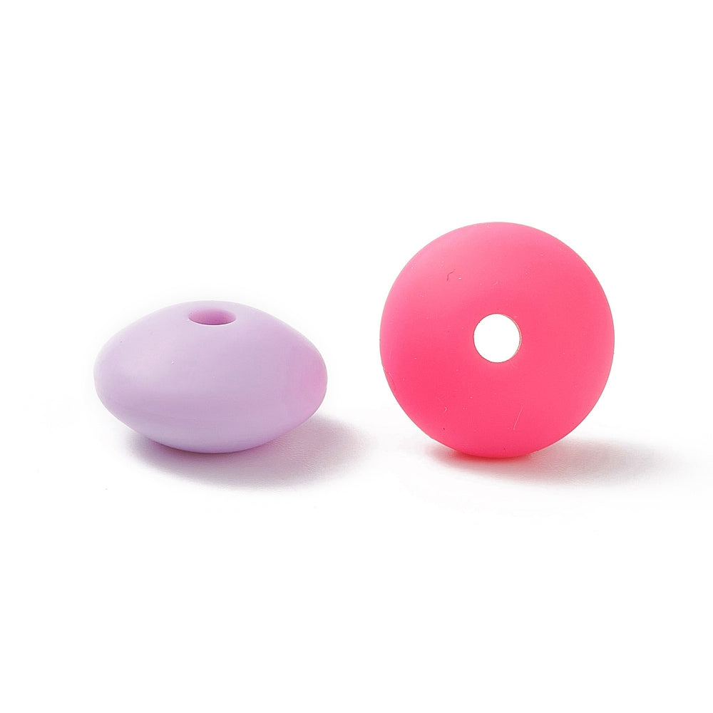 Silicone Beads, Rondelle, Mixed Color