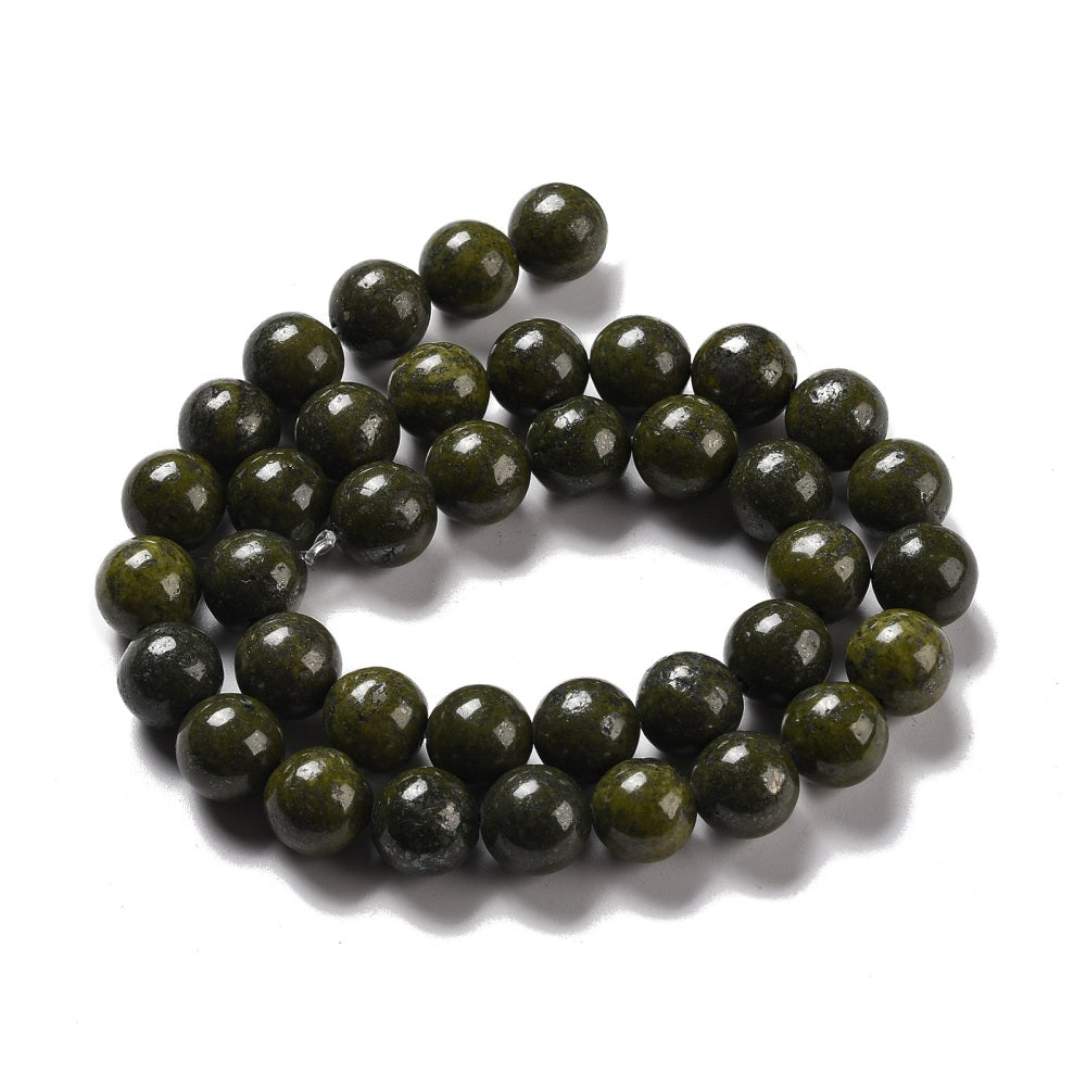 Natural Epidote Beads Strands, Round, 8MM