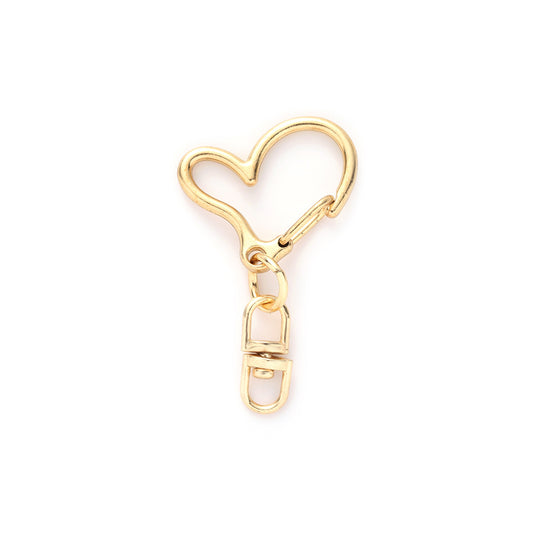 Heart Alloy Swivel Clasps, Lanyard Push Gate Snap Clasps, Light Gold 5 Pack