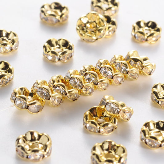 Rhinestone Spacer Beads Pkg of 10