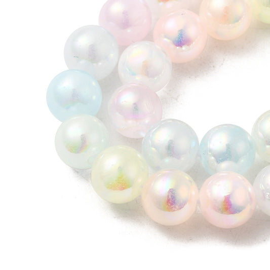 AB Electroplated Selenite 8mm Beads – Rainbow Plated | The Pink Bead Shop