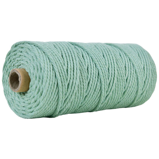 Cotton String Macrame Cord 3mm Medium Aquamarine 100m