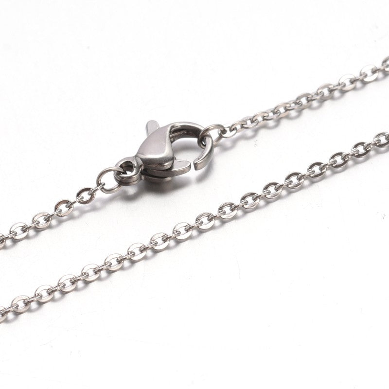 Tarnish Resistant 304 Stainless Steel Cable Chain Necklaces, with Lobster Claw Clasp, Stainless Steel Color Size: about 17.7 inch(45cm)