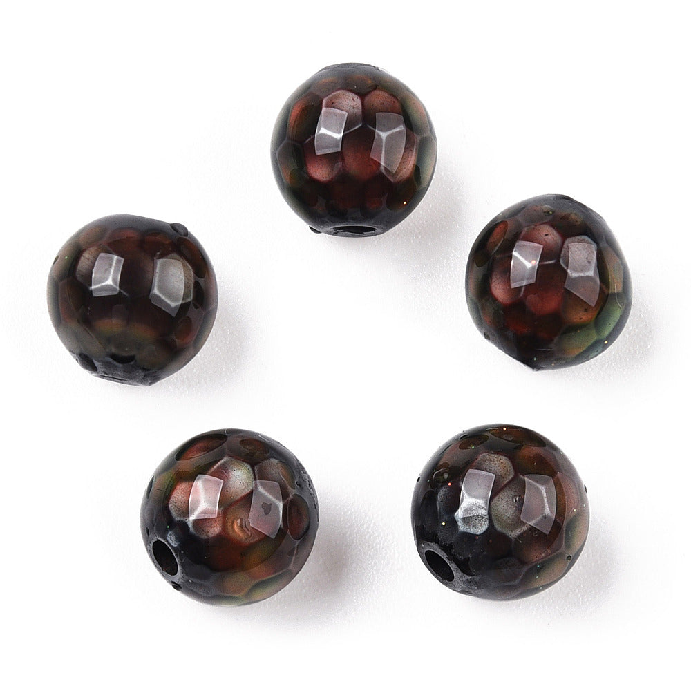Non-magnetic Hematite Beads, Faceted, Round, Mirage Changing Color Mood Beads Pack of 5