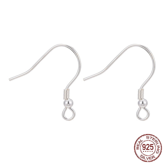 925 Sterling Silver Earring Hooks, 2 Pairs