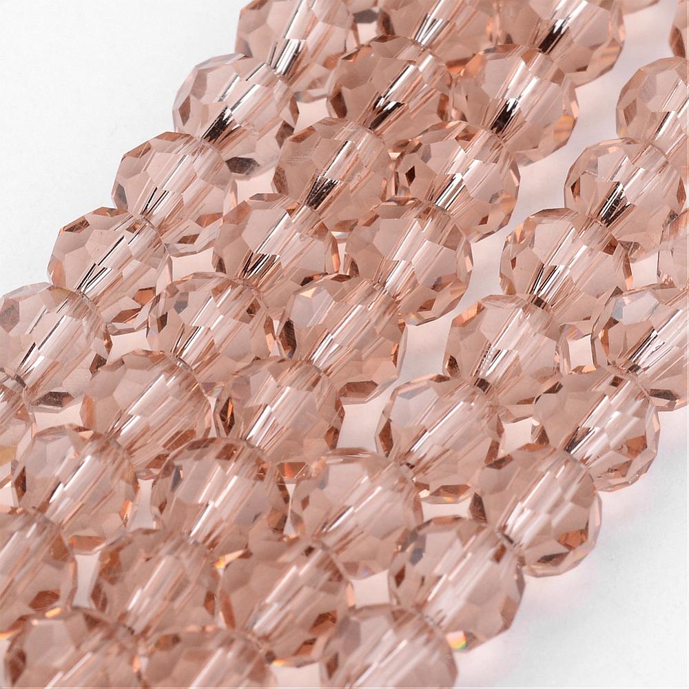 Transparent Glass Bead Strands, Imitation Austrian Crystal, Faceted (32 Facets), Round Assorted Colors