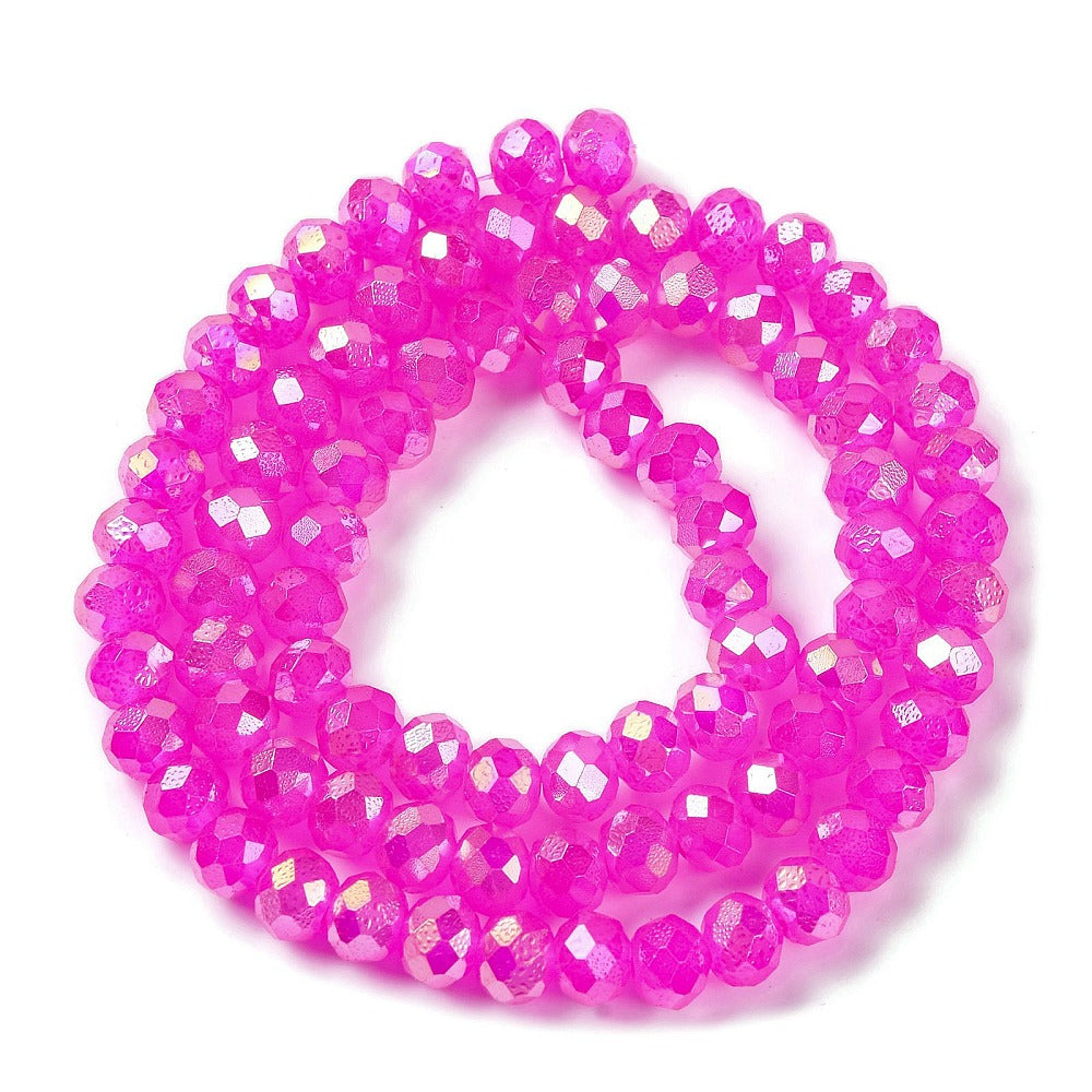 Baking Electroplate Glass Beads Strands, AB Color, Faceted, Round, Blue Violet & Magenta  Size: about 10mm in diameter