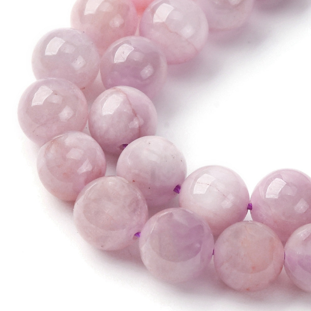 Kunzite Beads  Natural Round 8mm (46–49pcs/Strand) The Pink Bead Shop
