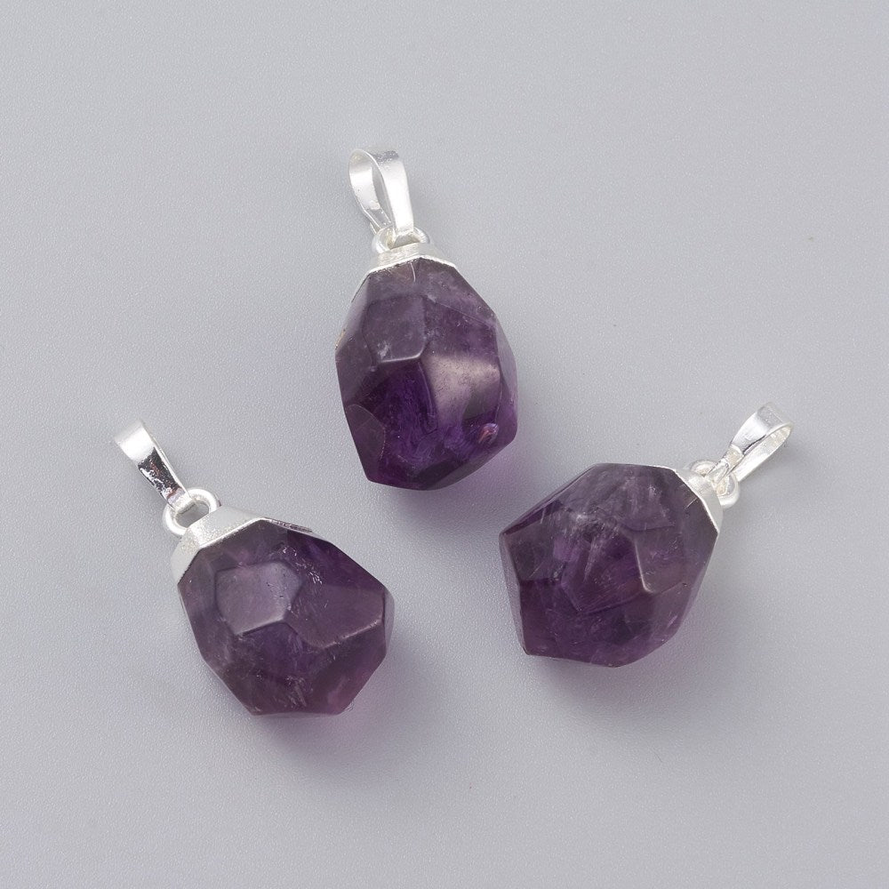 Natural Gemstone Teardrop Pendants