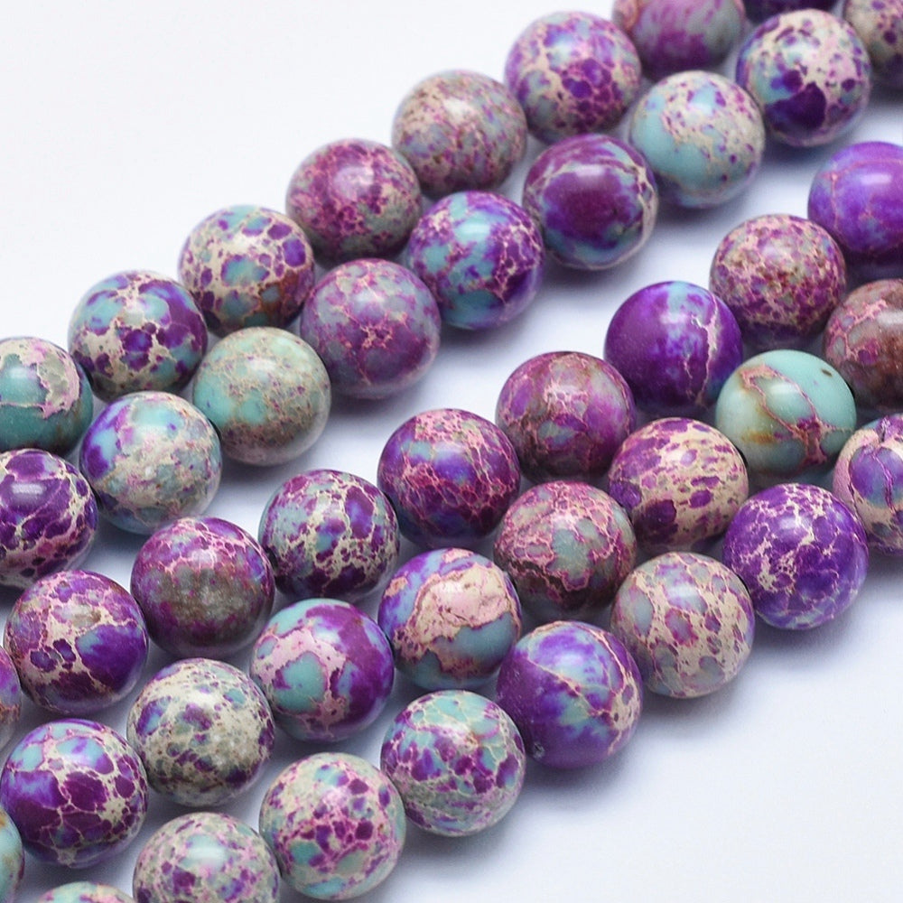 Natural Imperial Jasper Beads Strands, 8mm