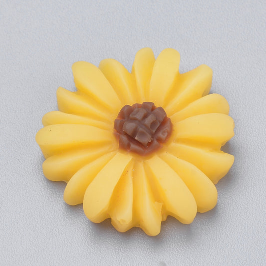 Resin Cabochons, Chrysanthemum, Gold BULK 10 PACK