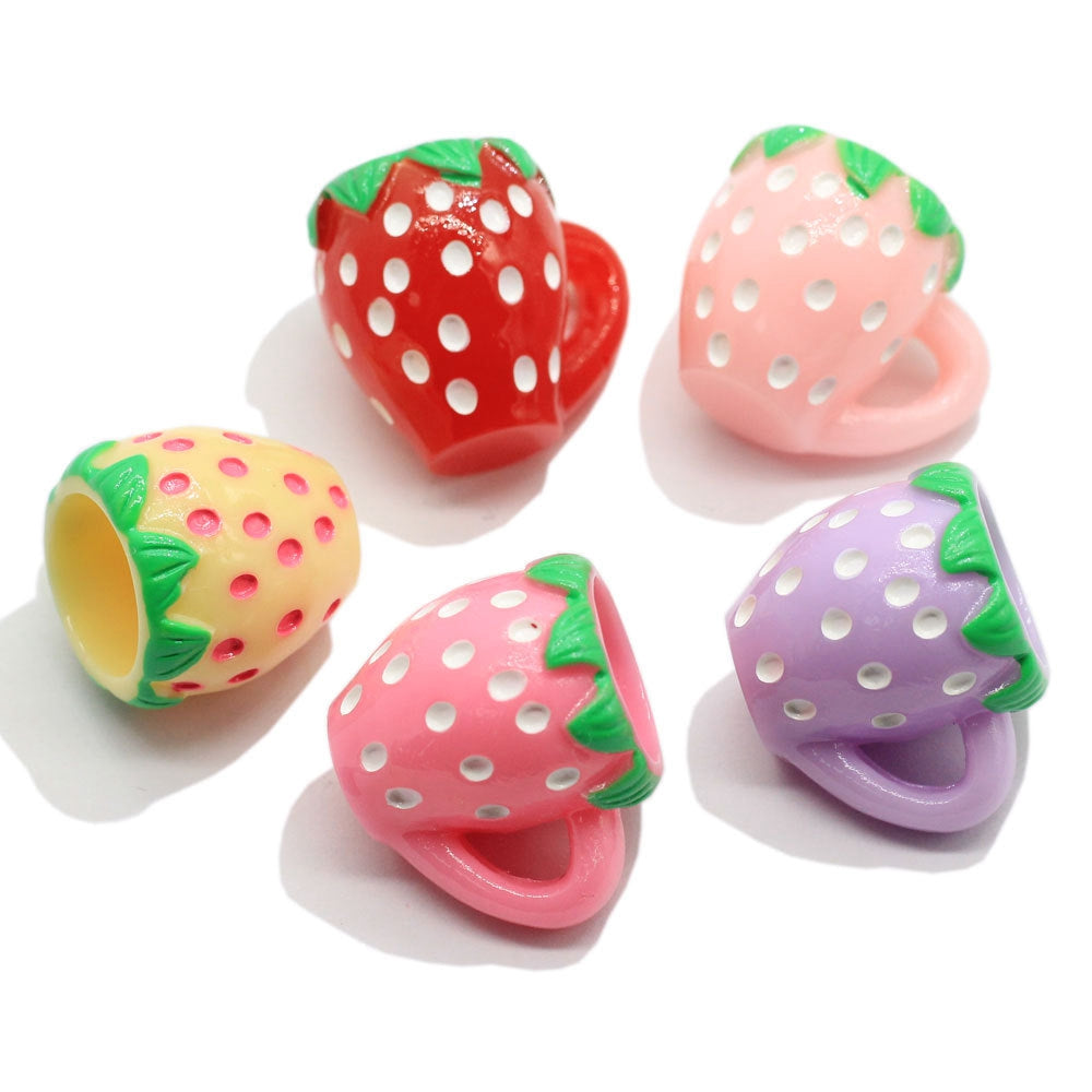 Resin Strawberry Water Cup Miniature Ornaments, Micro Landscape Fairy Garden Accessories